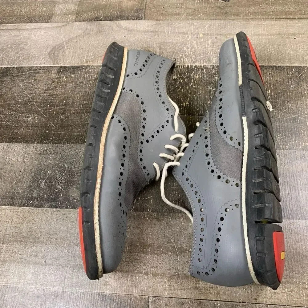 Cole Haan Zerogrand Men’s Size 9.5 Athletic Wingtip Oxford Shoes Grey Leather